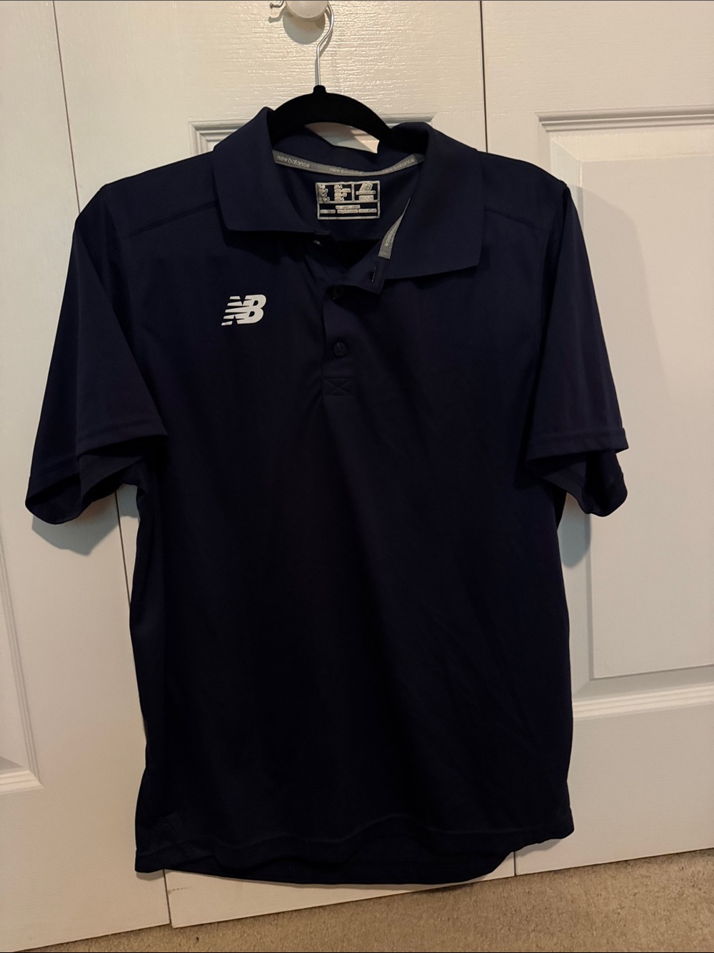 New Balance Men's Dark Navy Polo with White Logo
